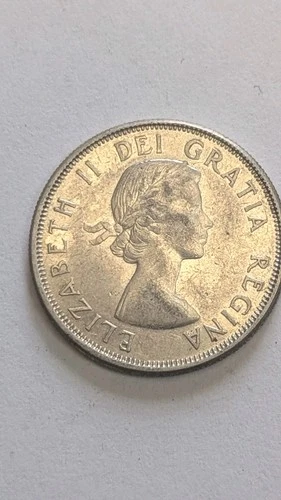 Canada 1963 50 Cents Silver Coin Queen Elizabeth II Circulated