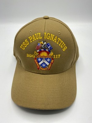 The Corps USS Paul Ignatius DDG 117 Logo Beige Baseball Cap Hat One Size