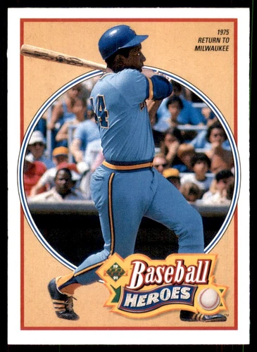 1991 Upper Deck Baseball Heroes Hank Aaron Hank Aaron Milwaukee Brewers #24