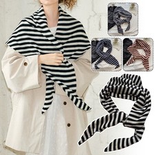 Cashmere Triangular Scarf Women's Shawl Warm Striped Scarf Long Scarf