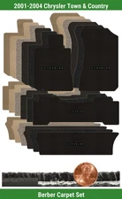 Custom Berber Mat Set for '01-04 Chrysler Town & Country w/Logo (4 pieces) #INM