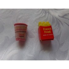 Vintage 1980s fries and shake eraser set