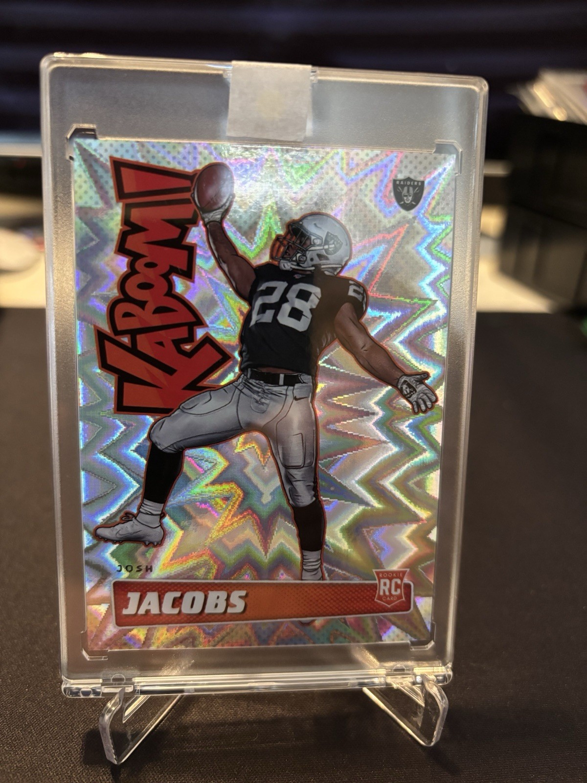 Josh Jacobs 2019 Panini Absolute Kaboom Rookie Case Hit SSP Raiders #K-JA2