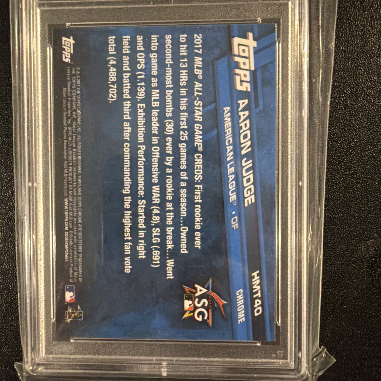 2017 Topps Chrome Aaron Judge Update RC Rookie Card #HTM40 PSA 10 view 6