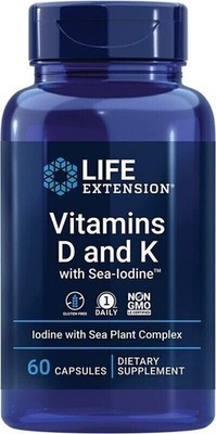 Life Extension, Vitamins D and K with Sea-Iodine , 60 Kapseln