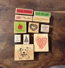 Ink Stamp Lot 11 Stamps Holidays Crafts
