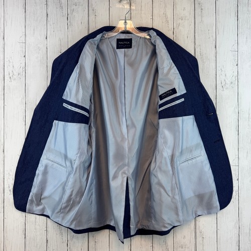 Nautica Options Marineblau Leinen 2-Knopf Kerbe Revers Blazer Sport Mantel Gr 42R - Bild 7 von 17