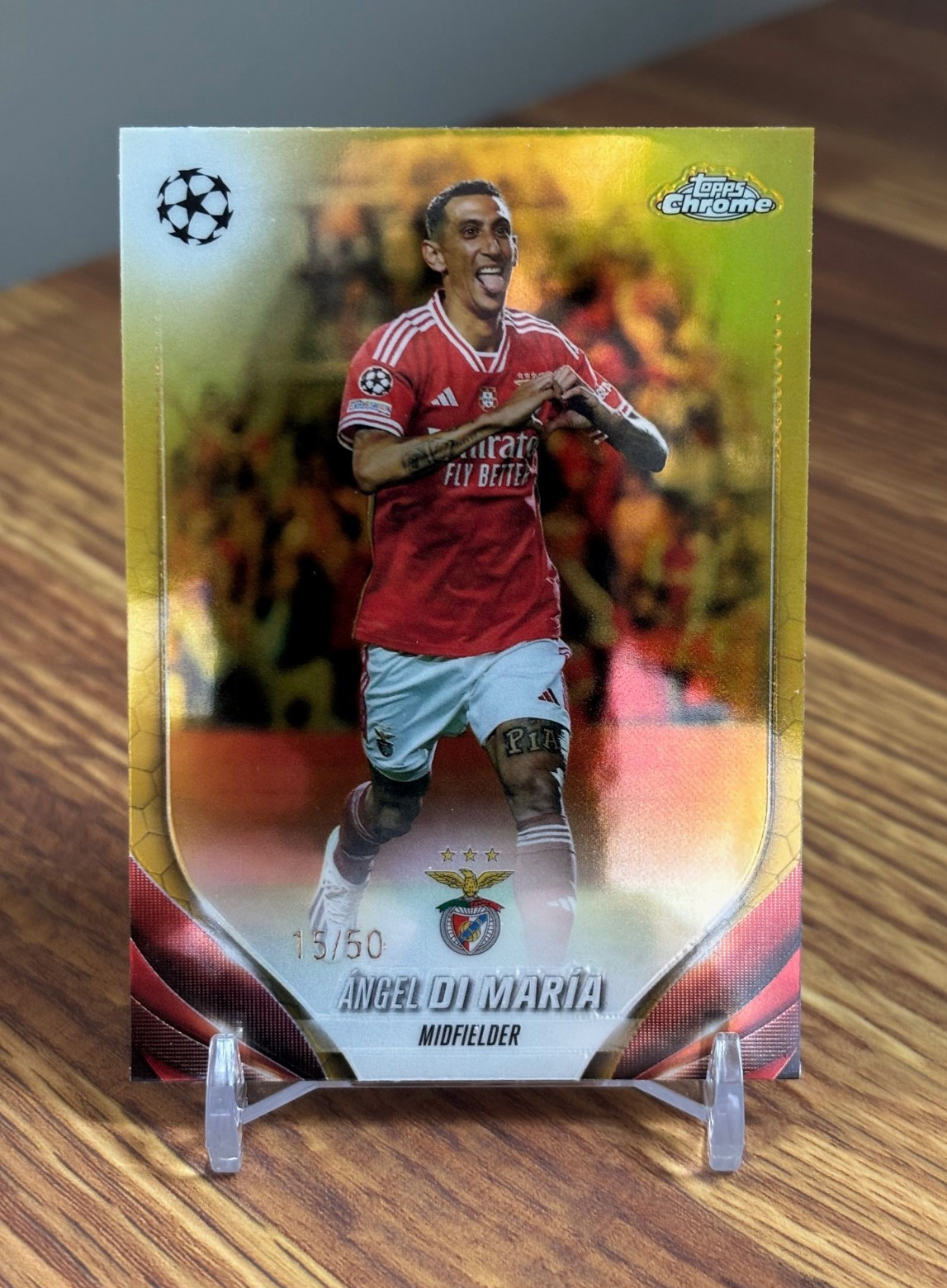 Angel Di Maria 2023 2024 2023-24 Topps Chrome UEFA UCC #53 Gold Refractor /50