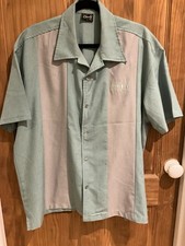 Men’s Steady Clothing Bowling Shirt, Rock And Roll, Vintage Styles Green Pink.