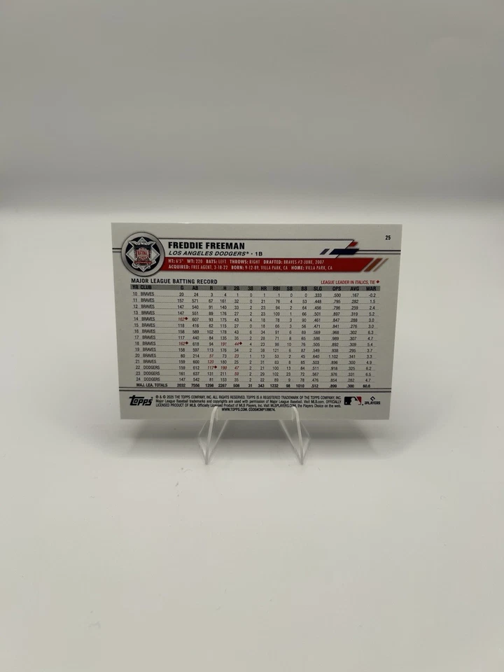 2025 Topps All-Star Game Freddie Freeman Black Parallel /10 SSP Dodgers - Image 2 of 2