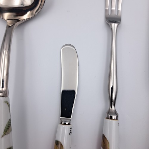 Set Of 4 Royal Worcester Evesham Cutlery Inc Pickle Fork & Soup Serving Spoon - Picture 5 of 24