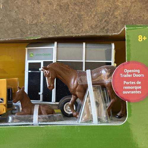 John Deere Animal Hauling Set 1/32 Scale Diecast Plastic Truck Tractor Horse - Picture 3 of 6