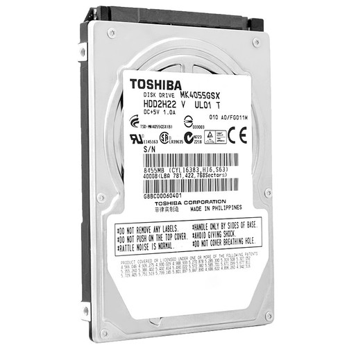 Disque Dur Toshiba 400Gb MK4055GSX 8Mb Cachette 5400RPM SATA II 2,5 '' sans - Afbeelding 2 van 5
