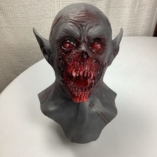 Vampire Zombie Rubber Halloween Mask Gray Full Head NWOT