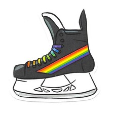 Ice Skate Rainbow Sticker Die Cut Vinyl Decal Hockey Skating Pride Laptop