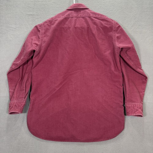 LL Bean Shirt Mens 15 Large Maroon Chamois Button Up Outdoor Fishing Vintage USA - Picture 3 of 19