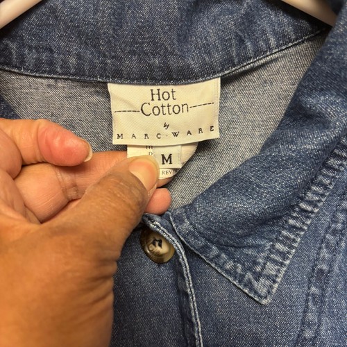 Vintage Hot Cotton by Marc Ware Denim Shirt Made in USA Jean Button Preppy - Picture 4 of 8