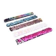 5pcs Mermaid Sequin Wristbands Fashion Slap Bracelet for Children