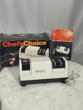 Chefs Choice Knife Sharpener Model 110 White Diamond Hone Trizor Edge Electric
