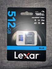 Lexar 512GB Blue Micro SD Card Up to 160MB/s, microSDXC UHS-I Memory Card 512GB