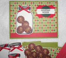 Stampin Up! Card Kit JAR OF COOKIES Gingerbread SWEETEST Holiday CHRISTMAS bow
