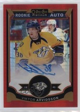 2015-16 O-Pee-Chee Platinum Auto Red Prism /75 Viktor Arvidsson #185 Rookie RC