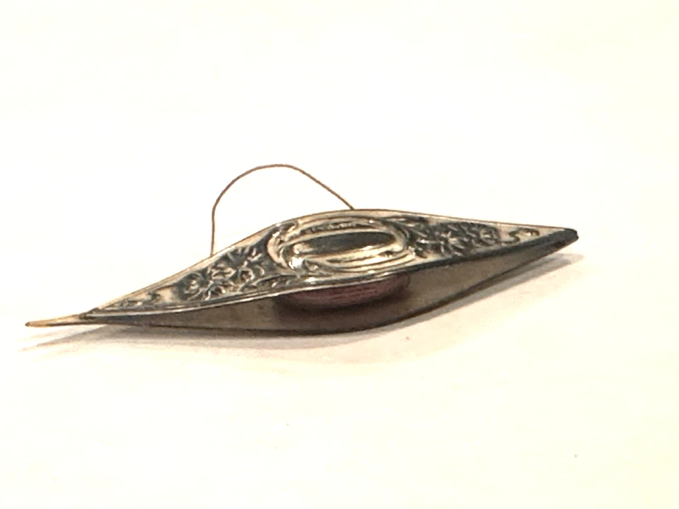 ANTIGUA HERRAMIENTA DE COSTURA DE PLATA ESTERLINA 925 para coser flor de margarita sin monograma Foto 3 de 4