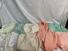 Vintage Baby Toddler Crotchet Sweaters Cardigans No Tags Lot various sizes