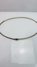 Vintage Gold Tone Snake Chain Dress Belt Blue Gemstone Buckle