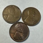 Lot of 3 Higher Grade Wheat Pennies 1922D-1930P-1925S Upgrade Now! COBM-9755