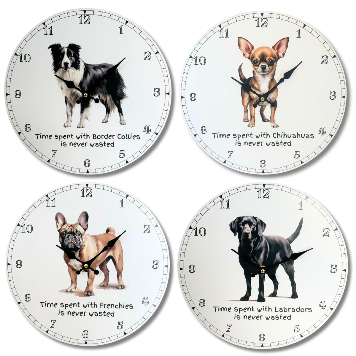 Frameless Dogs Playing Poker Wall Clock – Borderless, 12-Hour Quartz, Black Plastic, Novelty Decor