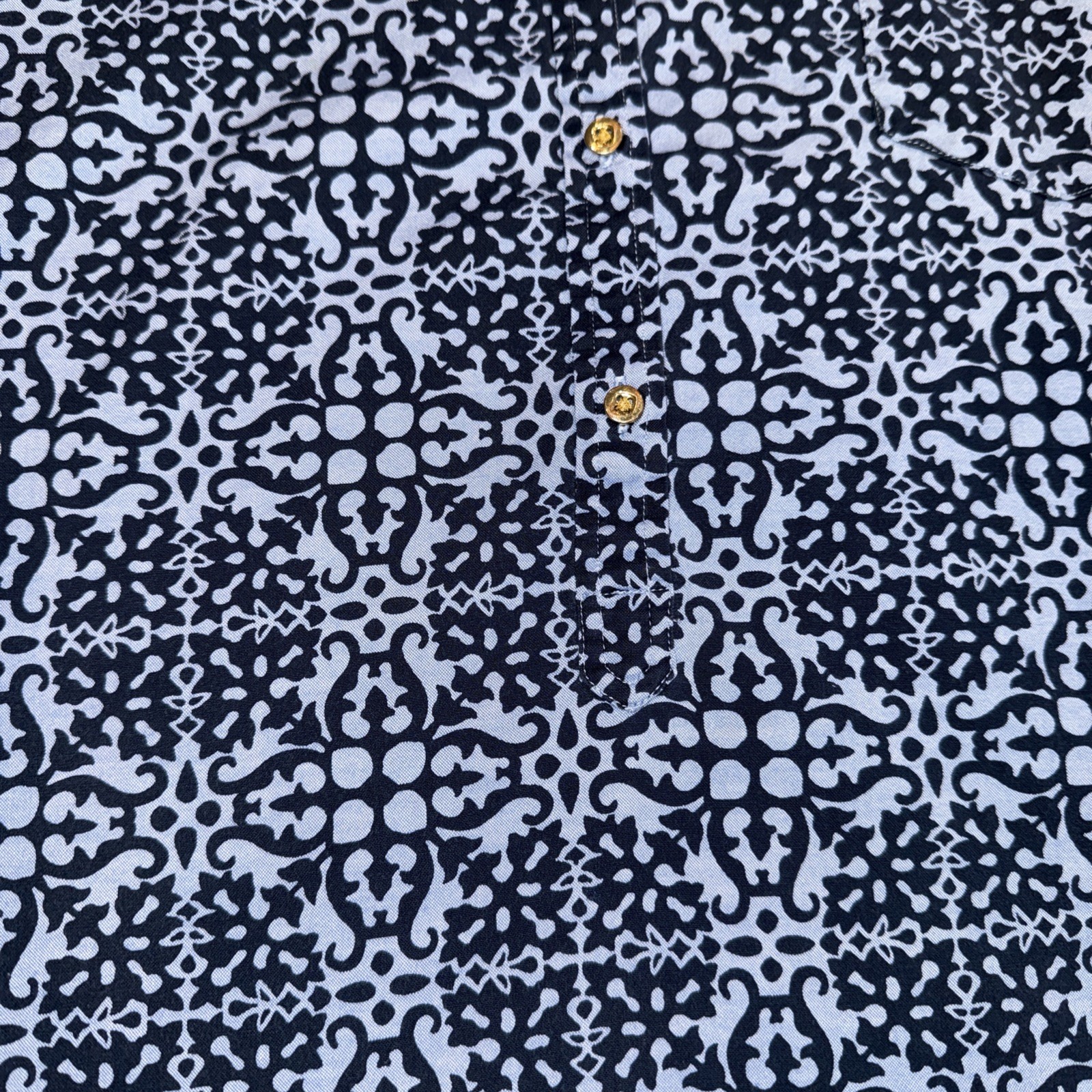 Talbots Damask Patterned Popover Blouse Mandarin … - image 4