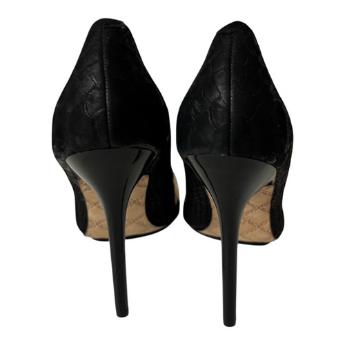L.A.M.B. Black silver Pointed Toe D'Orsay Pumps Heels Stiletto Size 6M - Picture 9 of 12