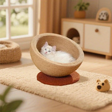 Durable Imitation Hemp Cat Scratching Board and Nest- Integrated round Cat Scrat