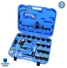Radiator Pressure Leak Tester Coolant Vacuum Refill Kit 28 Piece 17 Adapters