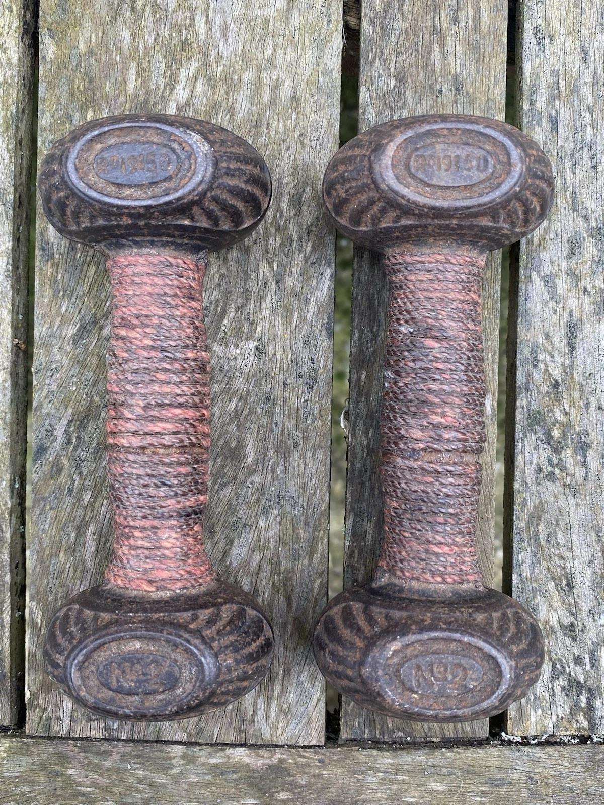A K & Sons Antique Victorian Pair of No.2 Cast Iron Dumbbells W Original String
Opens in a new windo