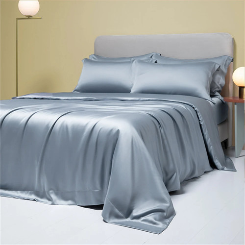 Juego de cama 100 % seda pura Queen King funda de edredón sábana plana funda de almohada - Imagen 11 de 22
