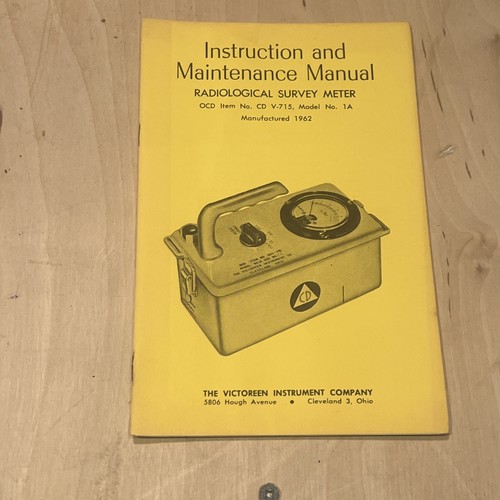 Victoreen CDV-715 #1A Radiological Meter Instruction Manual CD V-715 1A