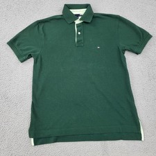 Tommy Hilfiger Polo Mens Small Green Embroidery Shirt
