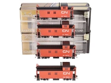 True Line Trains 301206 HO CN Offset-Cupola Wood Van (Caboose) (Set of 4) LN/Box