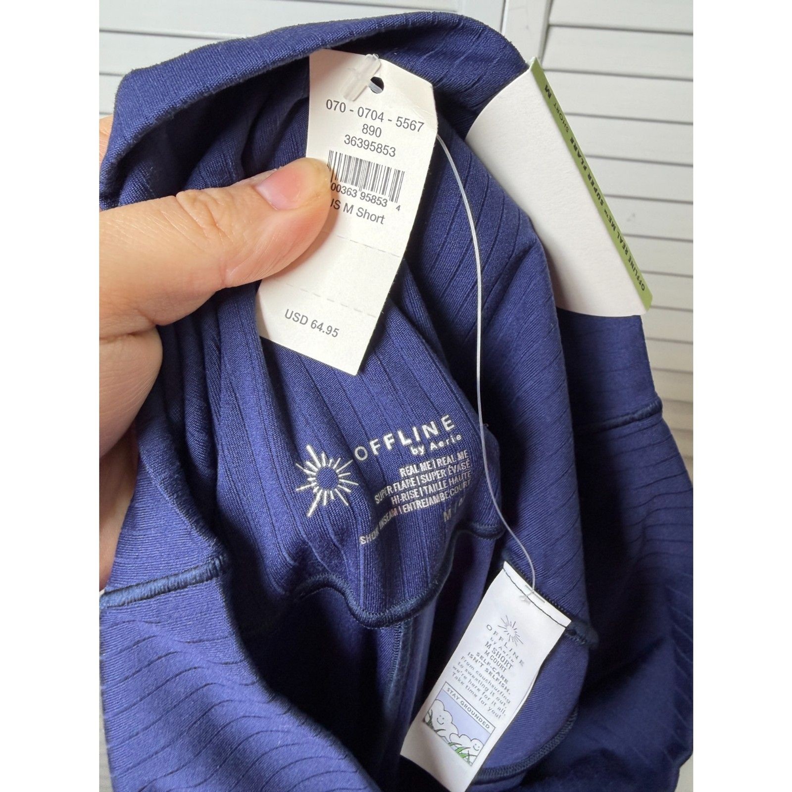 OFFLINE by Aerie Super Flare High Rise Crossover Leggings Navy Blue ...
