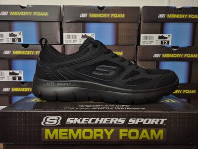SKECHERS HERRENSCHUHE SCHWARZ SUMMITS SPORT LACE MEMORY FOAM SNEAKER GRÖSSEN