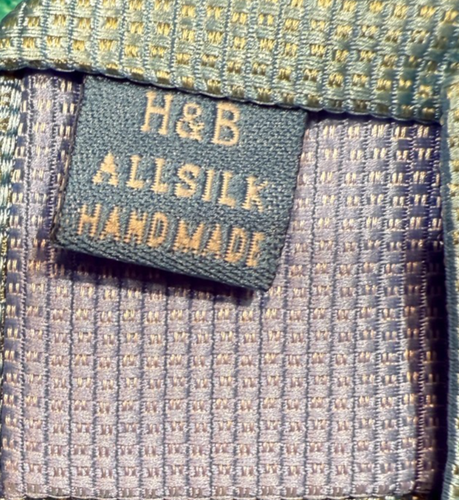 Haines & Bonner Designer Tie Seafoam Blue NWT Handmade in London 100% Silk - Picture 7 of 9