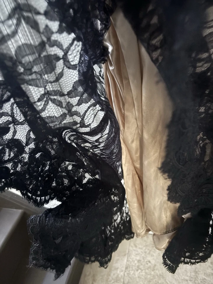 Black Lace Off the Shoulder Evening Gown - Image 2 of 4