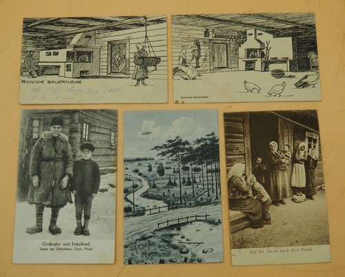 5x Feldpost AK Postkarte Ansichtskarte 1. Weltkrieg WK1 Soldat Rußland