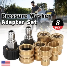 8Pc Pressure Washer Adapter Set Quick Disconnect Kit M22 Swivel to 3/8" Connect