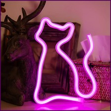 Cat LED neon light, USB/battery powered, birthday gift for boys and girls
