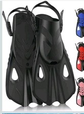 Snorkel Fins, Swim Fins Travel Size S/M Short Adjustable Snorkeling Diving Adult