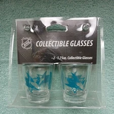 Boelter Brands NHL San Jose Sharks Shot Glasses 1.75 oz Set of 2