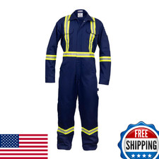 Just In Trend Safety Hi Vis Coverall with Leg Zipper   100 Cotton, 7 oz Small,
